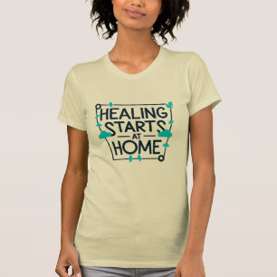 Camiseta A cura começa em casa, enfermeira de saúde