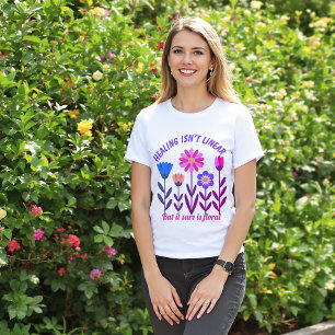 Camiseta A cura não é uma T-Shirt Floral linear