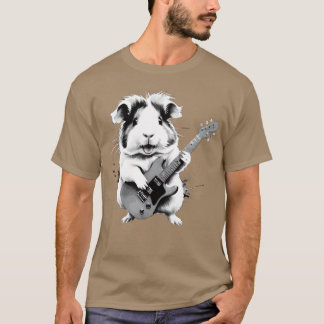 Camiseta A cute lovely guinea pig who enjoys loud rock mus