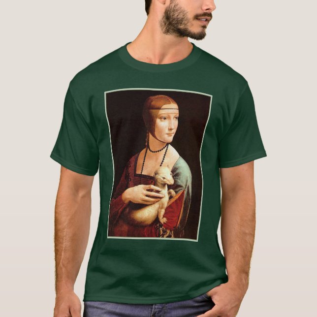 Camiseta A Dama de Da Vinci com o Ermine (Frente)