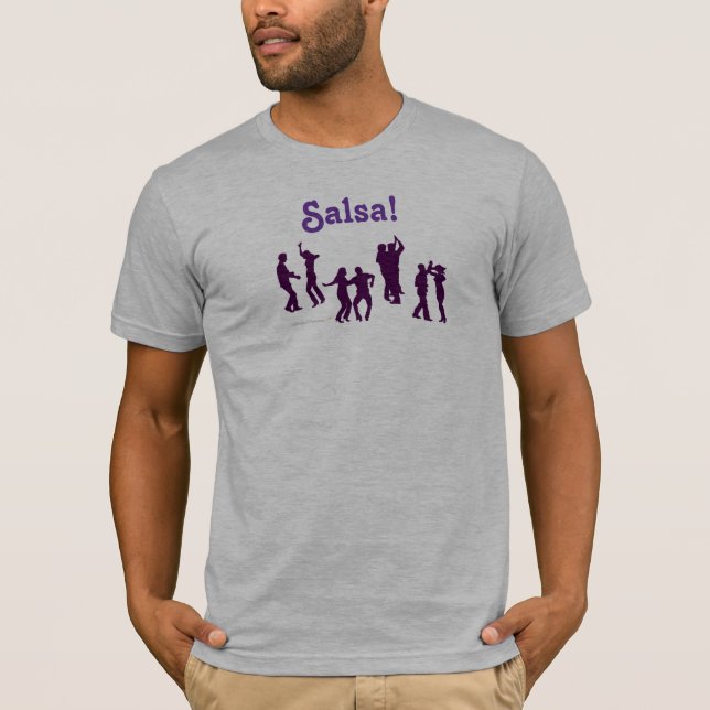 Camiseta A dança da salsa levanta as silhuetas feitas sob (Frente)