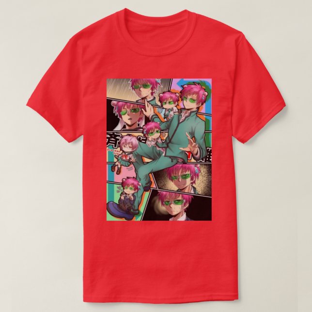 Camiseta A Desastrosa Vida De Saiki K 1 (Frente do Design)