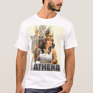 Camiseta A Deusa Athena Design de Tatuagem Única