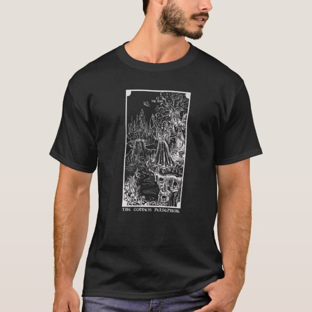 Camiseta A Deusa Do Submundo O Cartão Tarot Tolo Grego M (Frente)