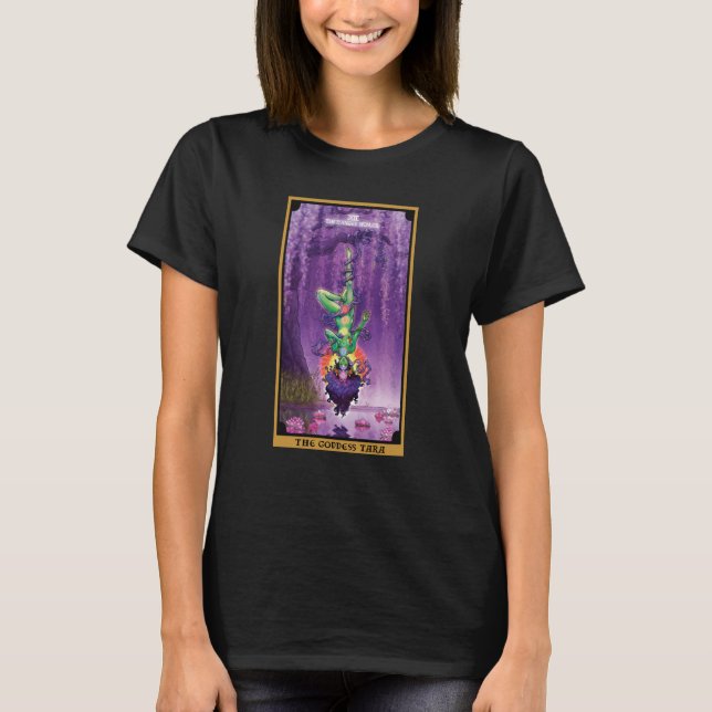Camiseta A Deusa Tara A Mão Enganada Tarot Card Hindu (Frente)