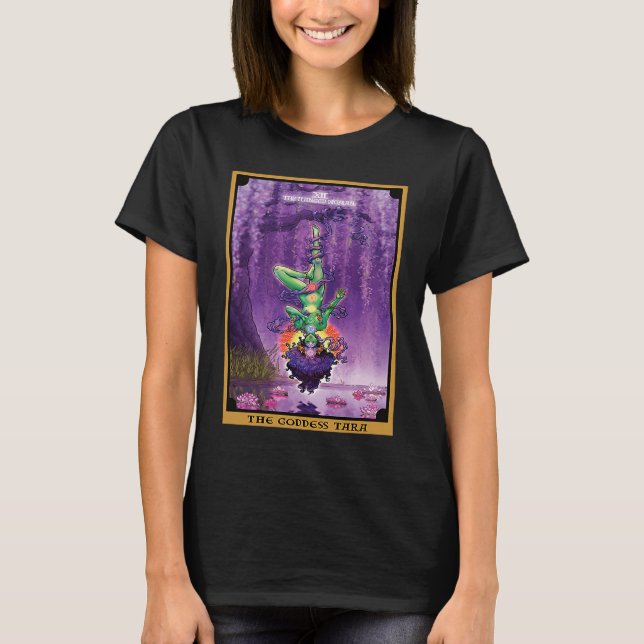 Camiseta A Deusa Tara A Mão Enganada Tarot Card Hindu (Frente)