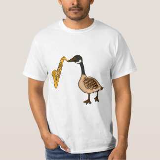 Camiseta A DINAMARCA ganso que joga o t-shirt do saxofone