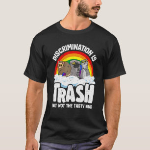 Camiseta A Discriminação É O gambá Orgulho gay de Lixo