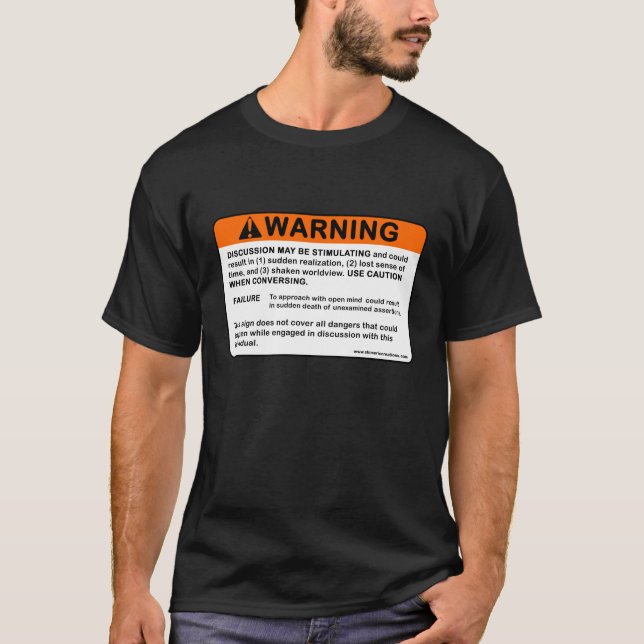 Camiseta A discussão pode ser perigosa (escuro) (Frente)