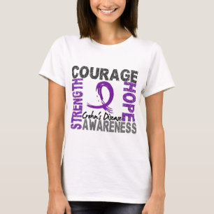 Camiseta A doença de Crohn da esperança da coragem da for