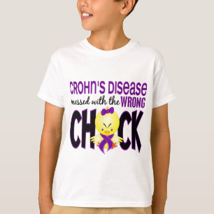 Camiseta A doença de Crohn sujada com o pintinho errado