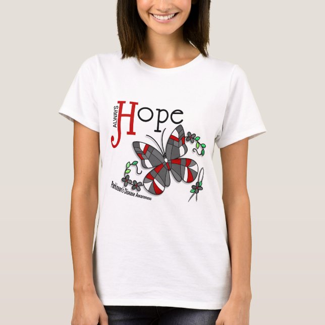 Camiseta A doença de Parkinson da borboleta do vitral (Frente)