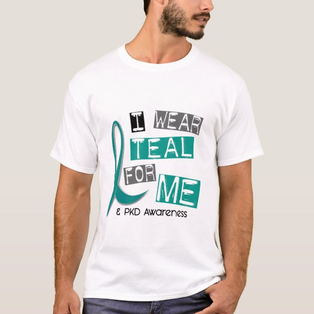 Camiseta A doença renal Polycystic PKD eu visto a cerceta (Frente)