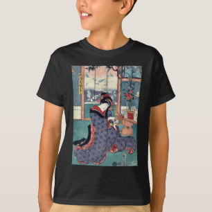 Camiseta A donzela da loja de bebidas por Utagawa, Toyokuni