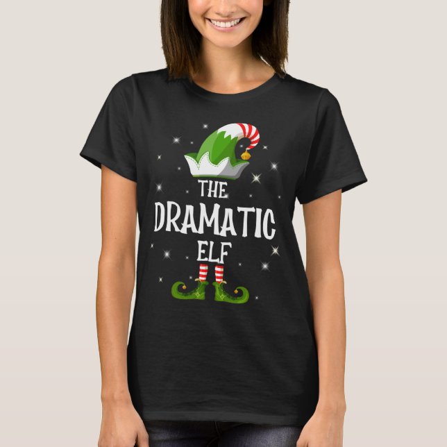 Camiseta A Dramática Família Elf Correspondendo ao Natal (Frente)