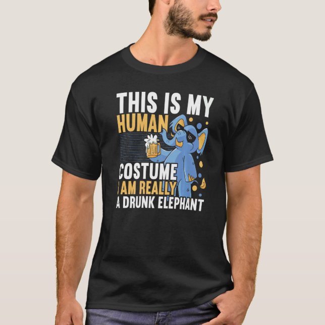 Camiseta A Drunk Elephant Wildlife Animal Zafari Zookeeper  (Frente)
