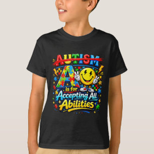 Camiseta A é para aceitar habilidades consciência do autism