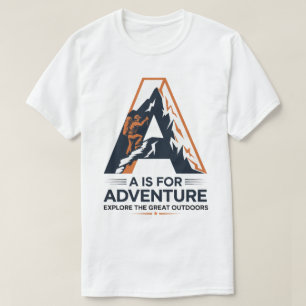 Camiseta A é para Adventure Hiking Mountain Design
