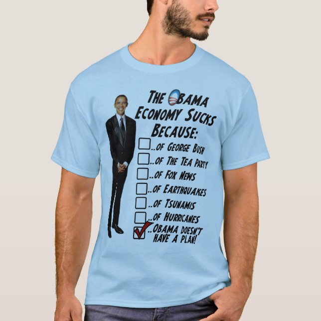 Camiseta A economia de Obama suga (Frente)