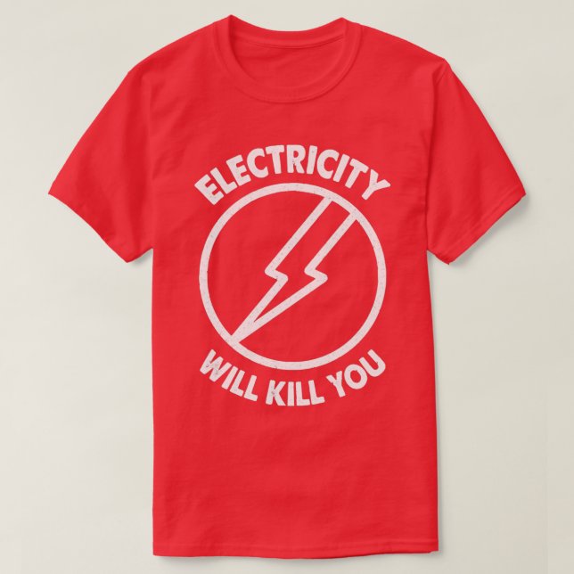 Camiseta A Eletricidade Vai Matar-Te A Tipografia (Frente do Design)