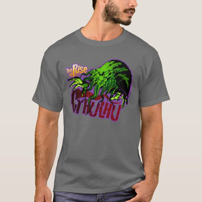 Camiseta A elevação de Cthulhu no tecnicolor! (Frente)
