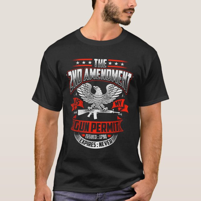 Camiseta A Emenda Ao Segundo É A Minha Licença De Arma Emit (Frente)