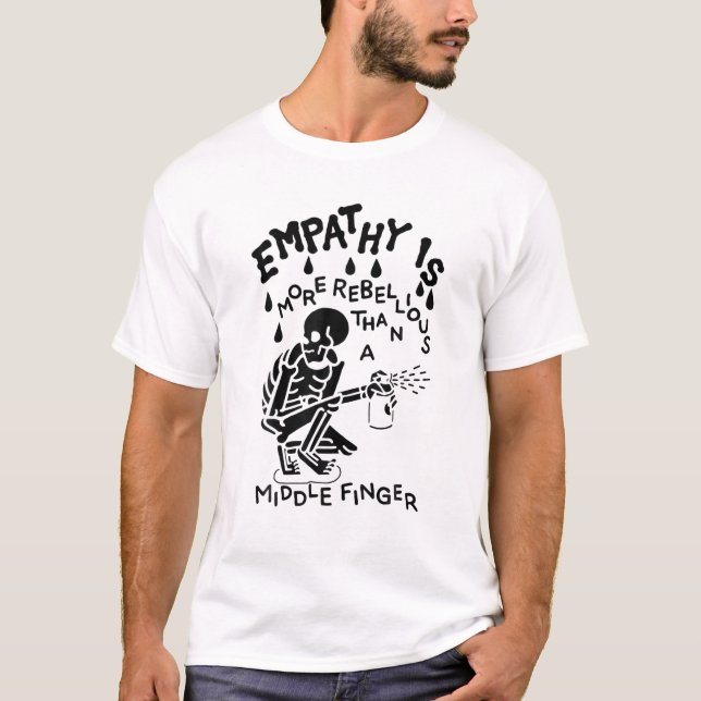 Camiseta A Empatia É Mais Rebelde Do Que Um Dedo Médio, S (Frente)