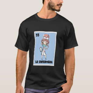 Camiseta A Enfermeira Cartão de Bingo Mexicano A Enfermeira