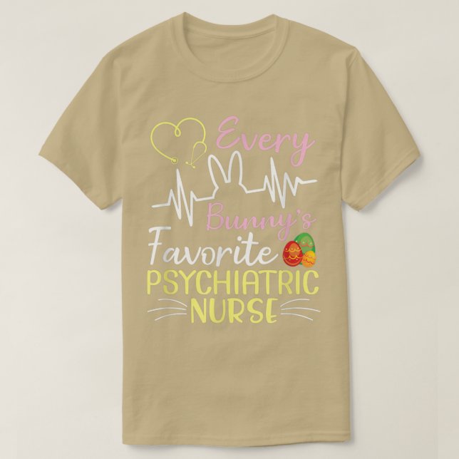 Camiseta A enfermeira psiquiátrica favorita de cada coelhin (Frente do Design)