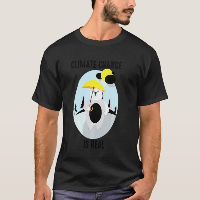 Camiseta A Engraçada Mudança Climática É Um Verdadeiro Aque (Frente)