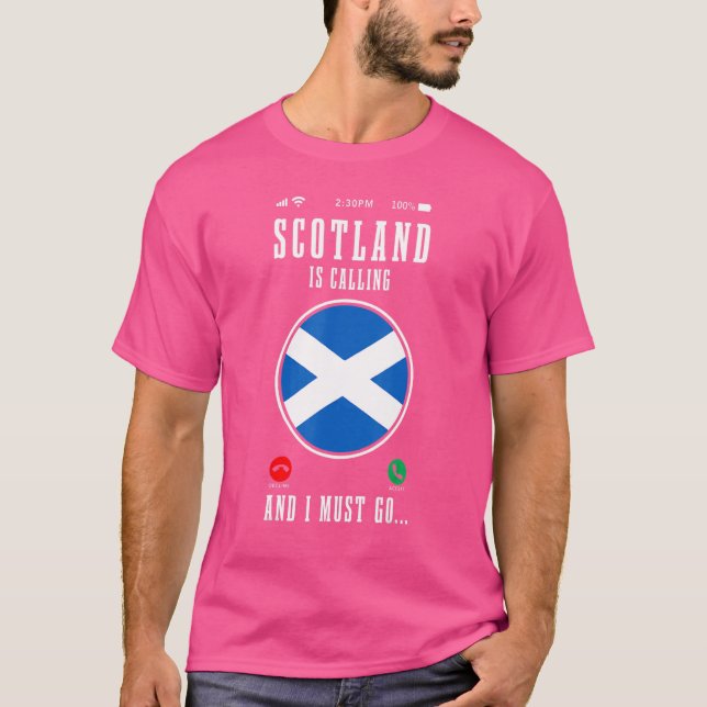 Camiseta A Escócia Está Chamando E Eu Devo Ir Bandeira Esco (Frente)