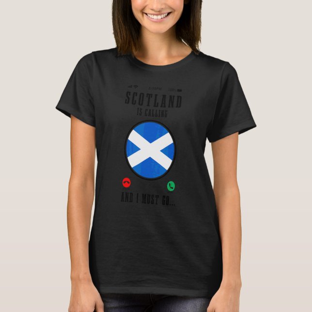 Camiseta A Escócia Está Chamando E Eu Devo Ir Bandeira Esco (Frente)