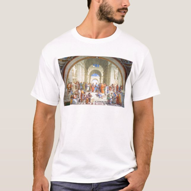Camiseta A escola de Raphael de Atenas (Plato e Aristotle) (Frente)
