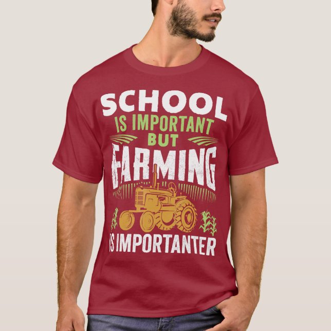 Camiseta A Escola É Importante, Mas A Agricultura É Importa (Frente)