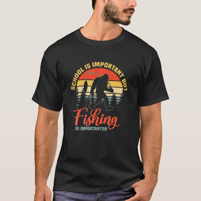 Camiseta A Escola É Importante, Mas A Pesca É Importante -  (Frente)