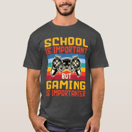 Camiseta A escola é importante, mas jogos são Nerd importan