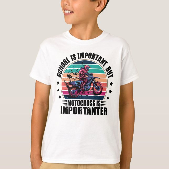 Camiseta A Escola É Importante Mas Motocross É Importante (Frente)