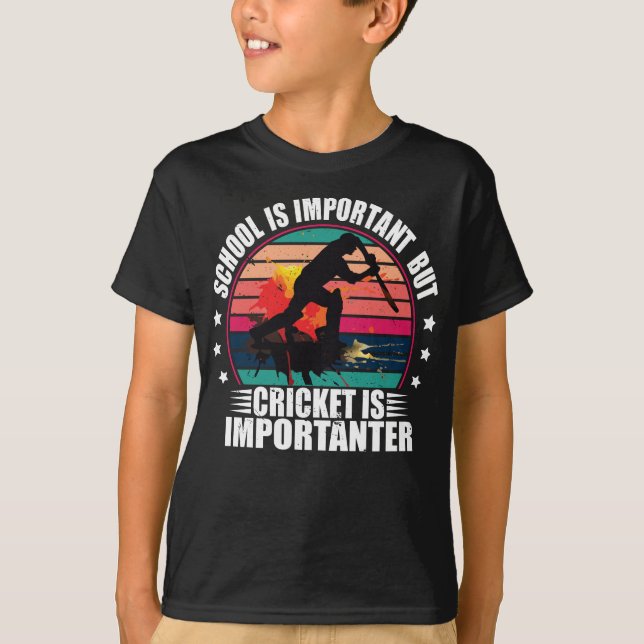 Camiseta A Escola É Importante, Mas O Críquete É Importante (Frente)