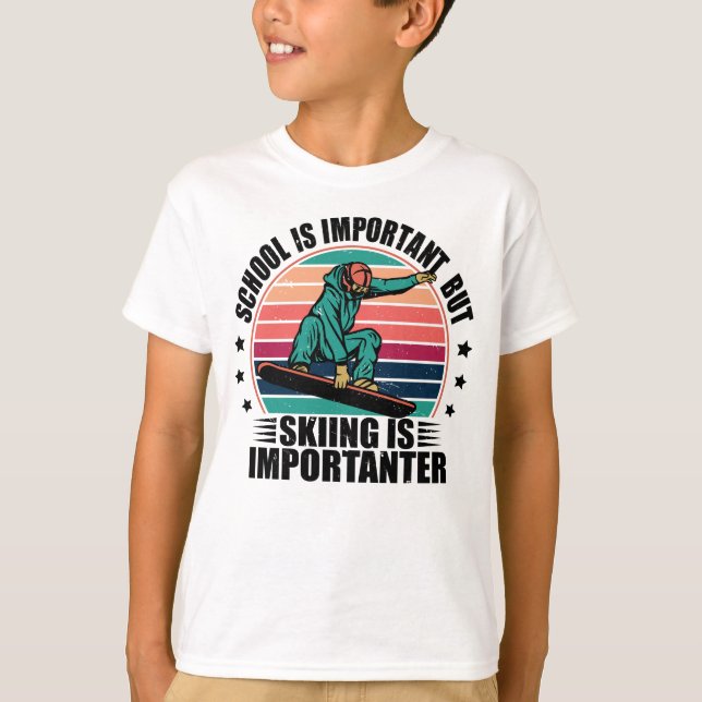 Camiseta A Escola É Importante Mas O Esqui É Importante (Frente)