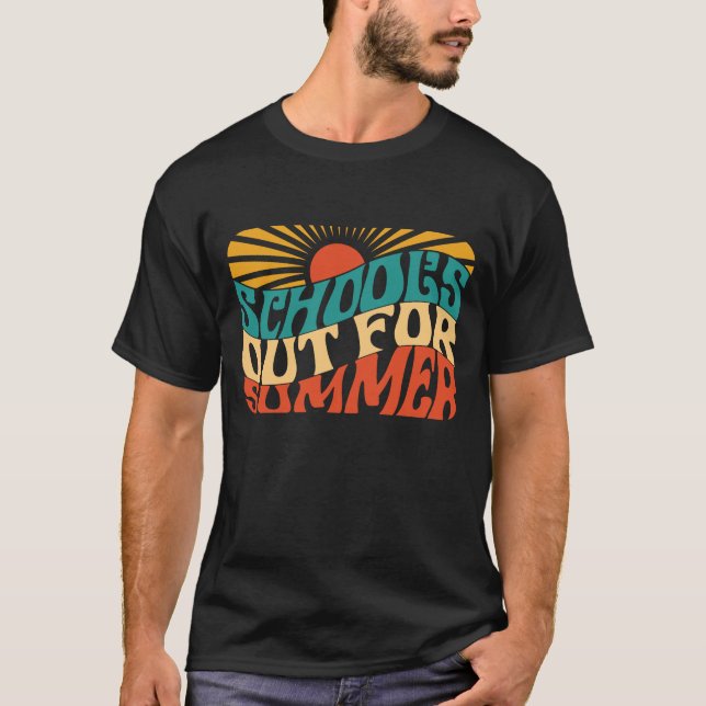 Camiseta A escola está no verão, Férias Engraçadas de Profe (Frente)
