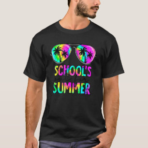 Camiseta A escola saiu para os óculos de verão, colar no di