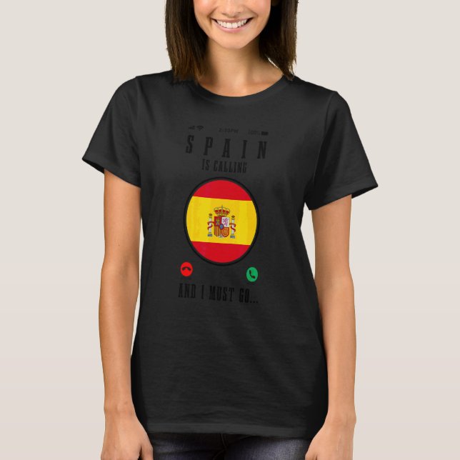 Camiseta A Espanha Está Chamando Eu Devo Ir Bandeira Espanh (Frente)