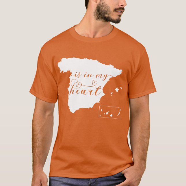 Camiseta A espanha Está No Meu Coração, Mapa (Frente)