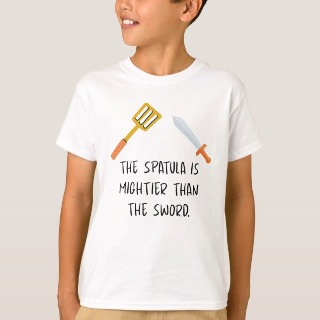 Camiseta A espátula é mais poderosa que a espada (Frente)
