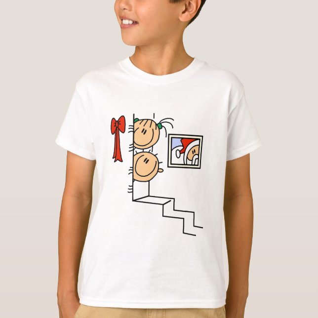 Camiseta À espera de T-shirts e presentes de Papais noeis (Frente)