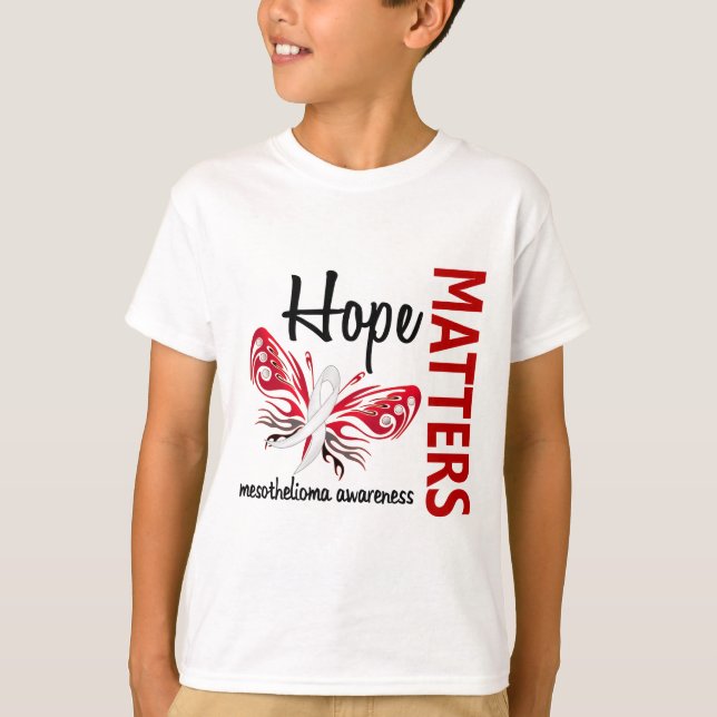 Camiseta A esperança importa mesotelioma da borboleta (Frente)