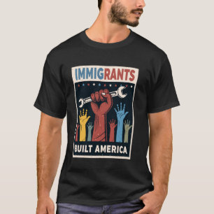 Camiseta A Espinha Dorsal da América - Imigrantes Retro Con