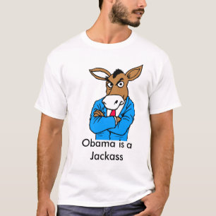 Camiseta a esquerda, Obama é um Jackass