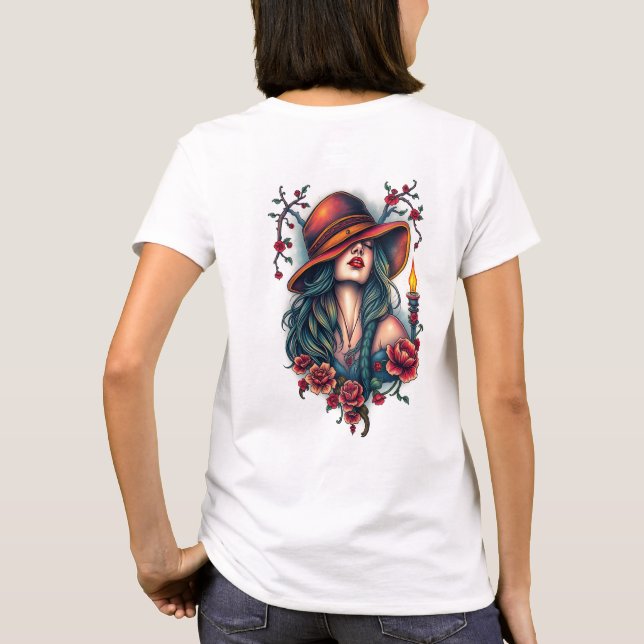 Camiseta A Essência da Mulher: Graça, Força e Beleza (Verso)