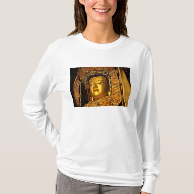 Camiseta A estátua de Jowo Buddha dourada, o Templo Jokhang (Frente)